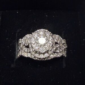 14k White Gold Ring Trio